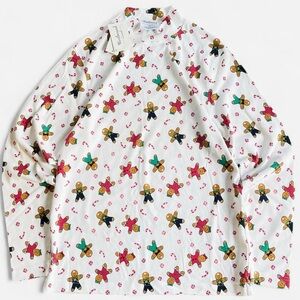 NWT Vintage Westbound Casual Christmas Gingerbread Long Sleeve Mockneck Shirt